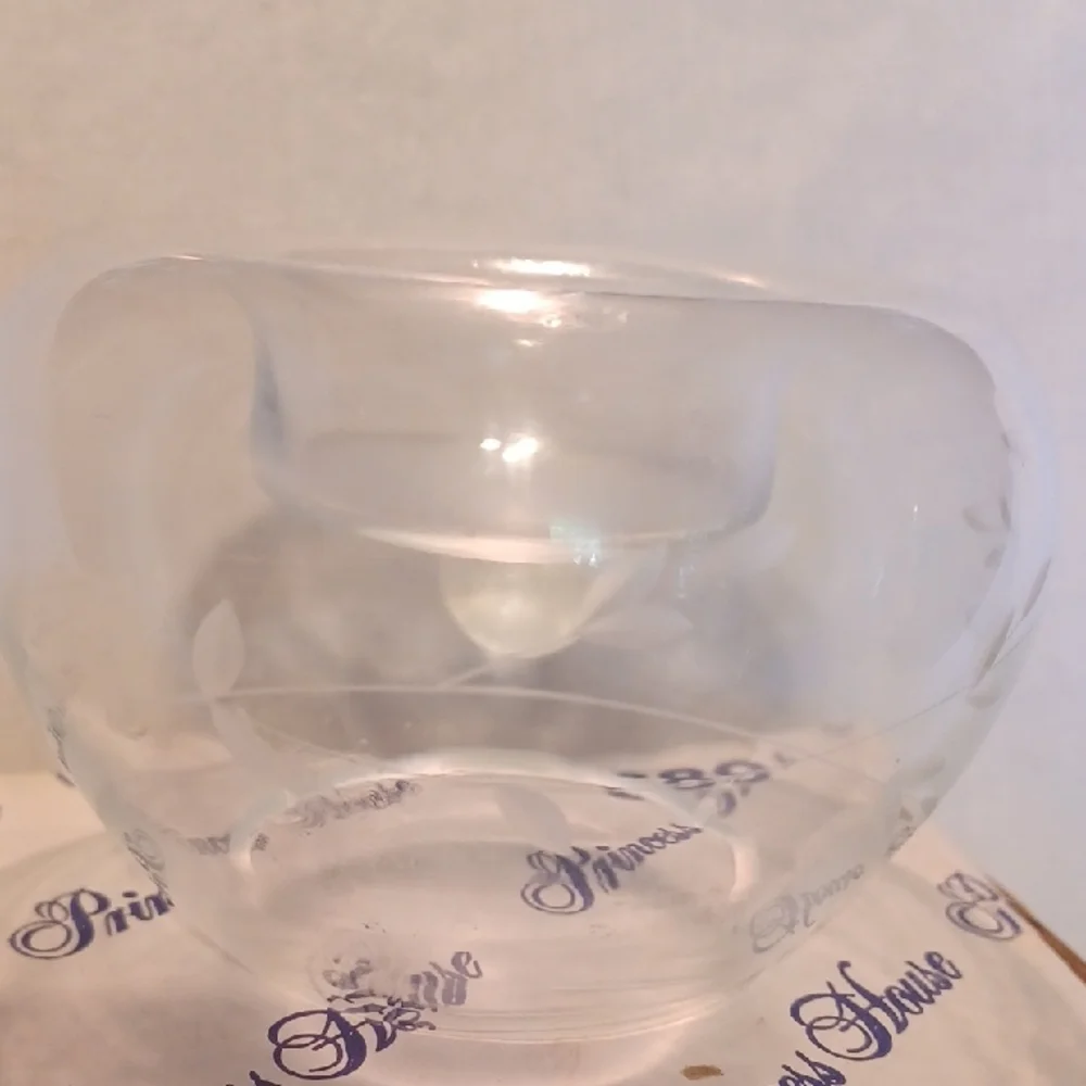 Princess House Clear Glass Candle Holders Set Of 2 Tealight Holders Crystal